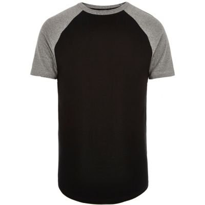 Black contrast raglan t-shirt